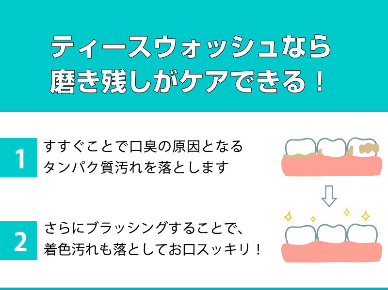 ティースウォッシュなら磨き残しがケアできる