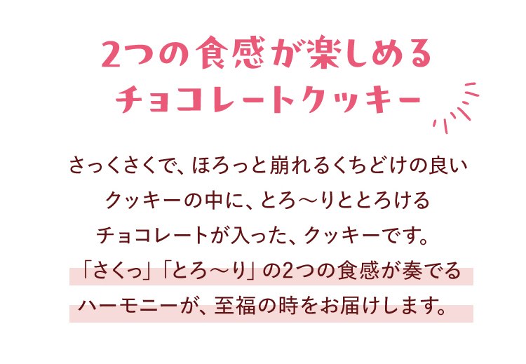 2つの触感が楽しめるチョコレートクッキー