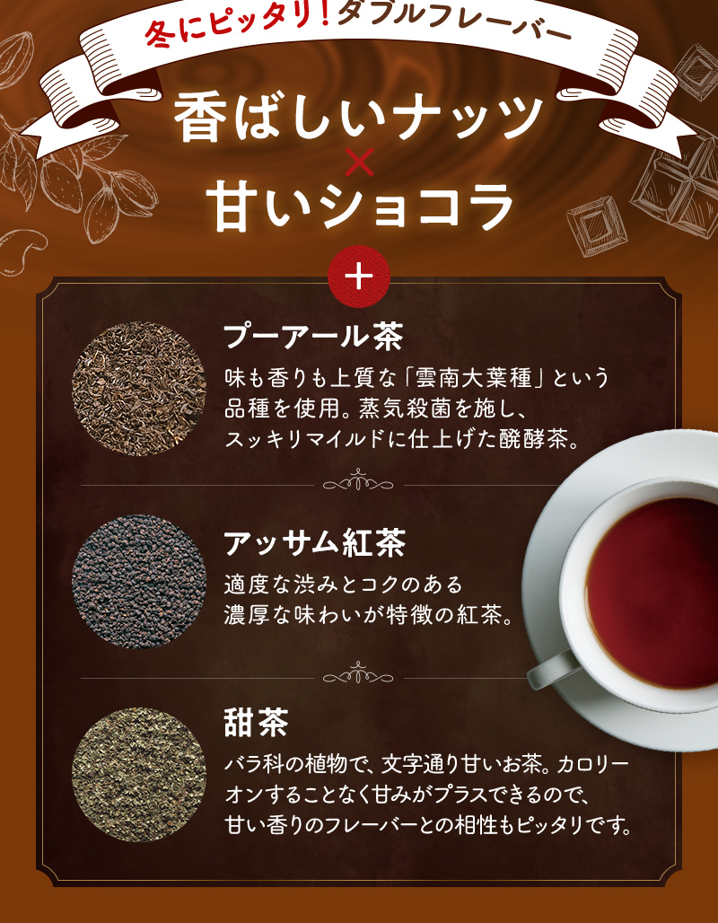 冬にピッタリ!ダブルフレーバー 香ばしいナッツ×甘いショコラ