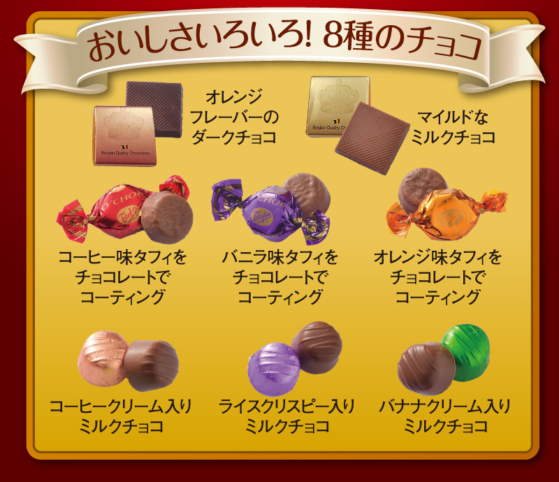 おいしさいろいろ!8種のチョコ