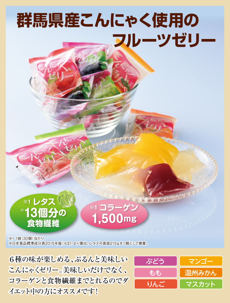 群馬県産こんにゃく使用のフルーツゼリー