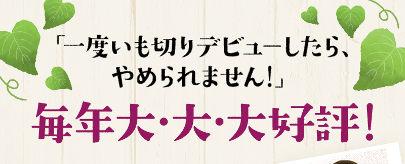 「一度いも切りデビューしたら、 やめられません!」毎年大・大・大好評!