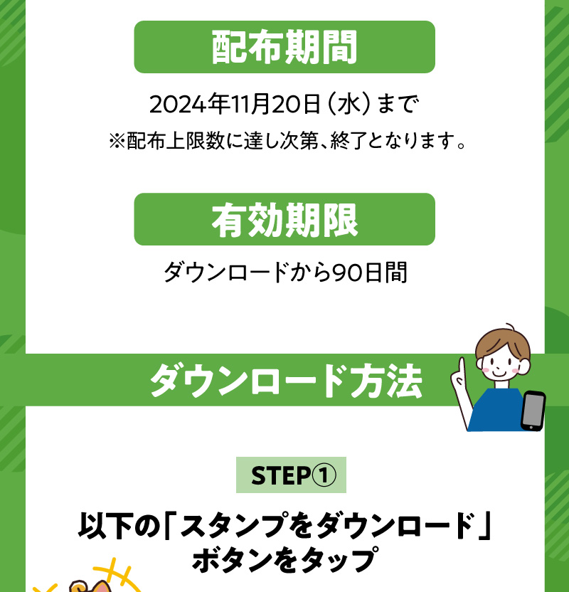 配布期間は2024年11月20日(水)まで、配布上限に達し次第終了