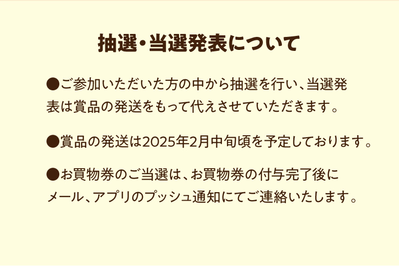 抽選・当選発表について