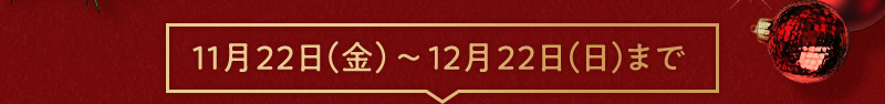 11月22日（金）～12月22日（日）まで