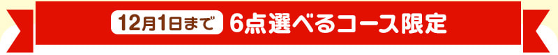 12月1日まで！6点選べるコース限定
