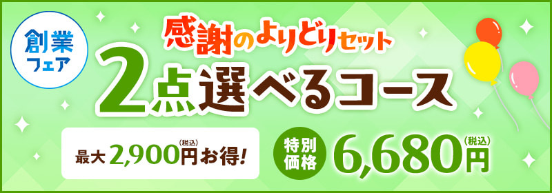 創業フェア感謝のよりどりセット　２点選べるコース