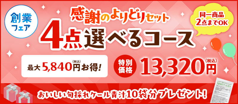 創業フェア感謝のよりどりセット　４点選べるコース